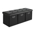 Footstool with Storage – 3 Drawers, PU Leather, 102×39×40cm, Black