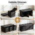 Footstool with Storage – 3 Drawers, PU Leather, 102×39×40cm, Black