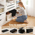 Artiss Storage Ottoman Bench – Black, Folding, Reversible Tray Top, Hidden Storage