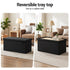 Artiss Storage Ottoman Bench – Black, Folding, Reversible Tray Top, Hidden Storage