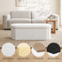 Artiss Storage Ottoman Footstool – White Bouclé, Foldable, Hidden Storage, 150kg