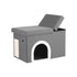 Storage Ottoman Foot Stool Cat Litter Box Enclosure Foldable Grey
