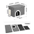 Storage Ottoman Foot Stool Cat Litter Box Enclosure Foldable Grey