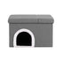 Storage Ottoman Foot Stool Cat Litter Box Enclosure Foldable Grey