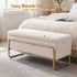 Artiss Storage Ottoman Boucle Padded Seat Footrest Hidden Storage Cream White