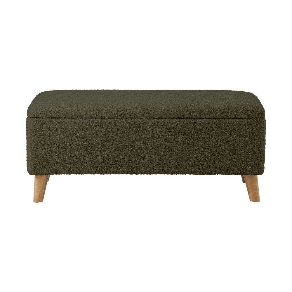 Storage Ottoman Blanket Box Chest Toy Foot Stool Sherpa Green