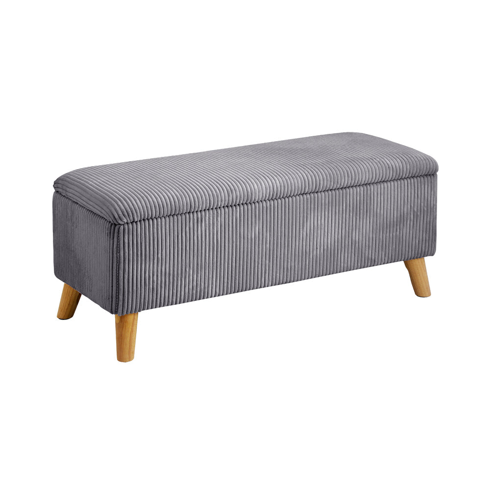 Storage Ottoman Blanket Box LARGE Polyester Grey