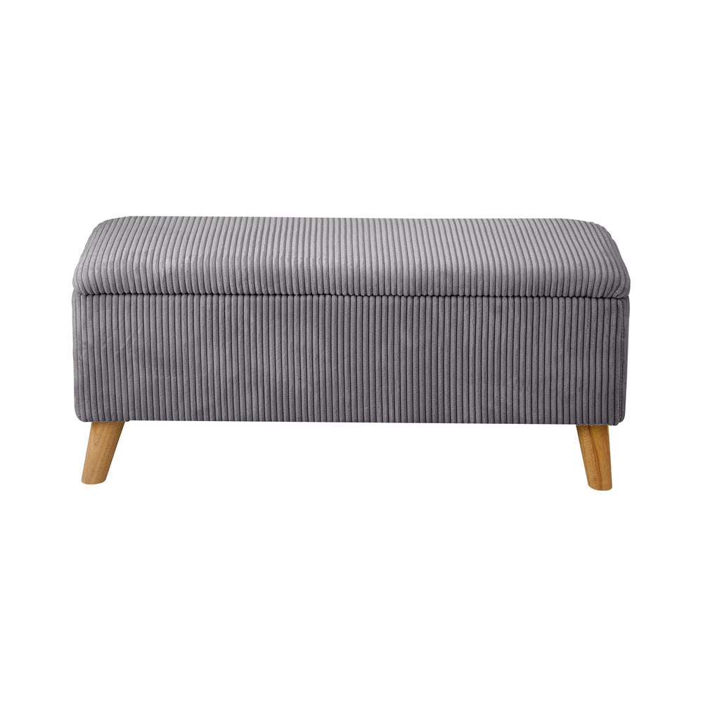 Storage Ottoman Blanket Box LARGE Polyester Grey