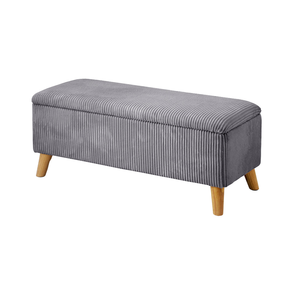 Storage Ottoman Blanket Box LARGE Polyester Grey