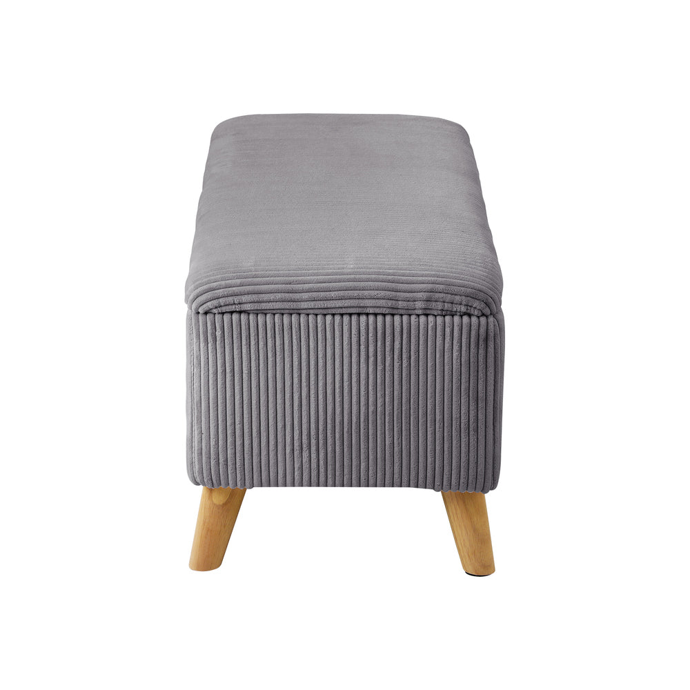 Storage Ottoman Blanket Box LARGE Polyester Grey