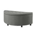 Artiss Storage Ottoman Bench Linen Fabric Tufted Half Round Footstool Grey