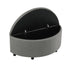 Artiss Storage Ottoman Bench Linen Fabric Tufted Half Round Footstool Grey