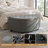Artiss Storage Ottoman Bench Linen Fabric Tufted Half Round Footstool Grey