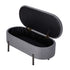 Oikiture Storage Ottoman Bench Oval Blanket Linen Grey