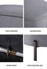 Oikiture Storage Ottoman Bench Oval Blanket Linen Grey