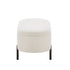 Oikiture Storage Ottoman Bench Oval Blanket Box Sherpa White