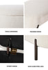Oikiture Storage Ottoman Bench Oval Blanket Box Sherpa White
