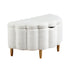 Oikiture Storage Ottoman Scallop Boucle Fleece Foot Stool Seat Chest