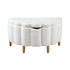 Oikiture Storage Ottoman Scallop Boucle Fleece Foot Stool Seat Chest