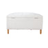 Oikiture Storage Ottoman Scallop Boucle Fleece Foot Stool Seat Chest