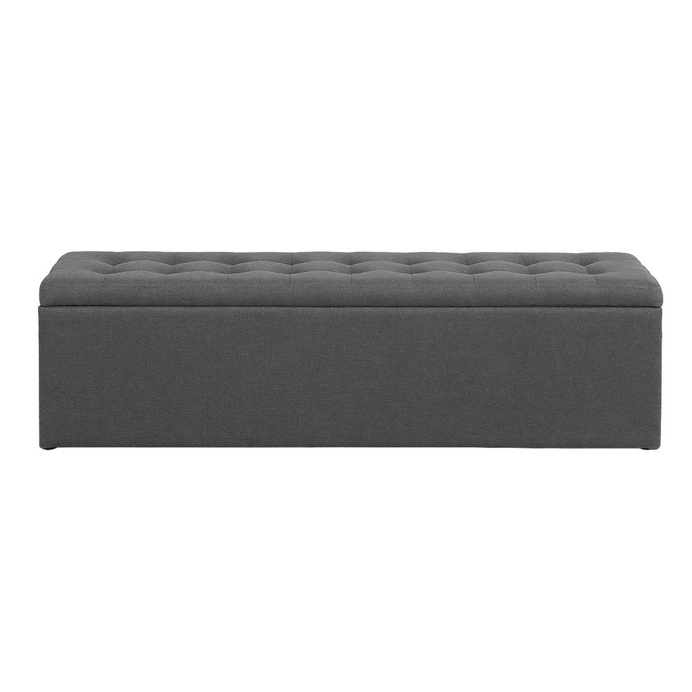 Artiss Extra Long Storage Ottoman 140cm Bench Seat Faux Linen Grey