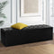 Storage Ottoman Bench Faux Leather Footstool Black 140cm