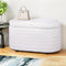 Artiss 87cm Boucle Storage Ottoman Blanket Box White Padded Bench