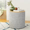 Artiss Round Storage Ottoman 40cm Linen Blanket Box Grey with Lid