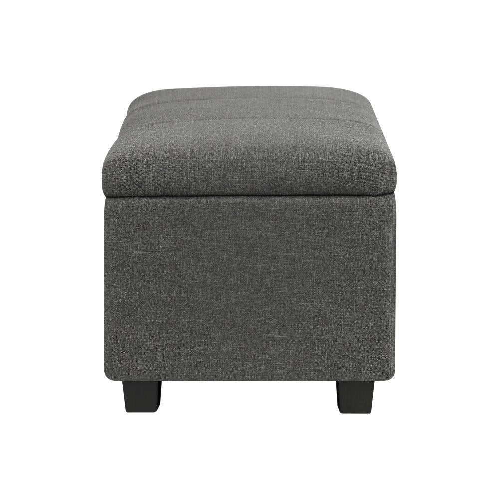 Storage Ottoman Linen Fabric Large