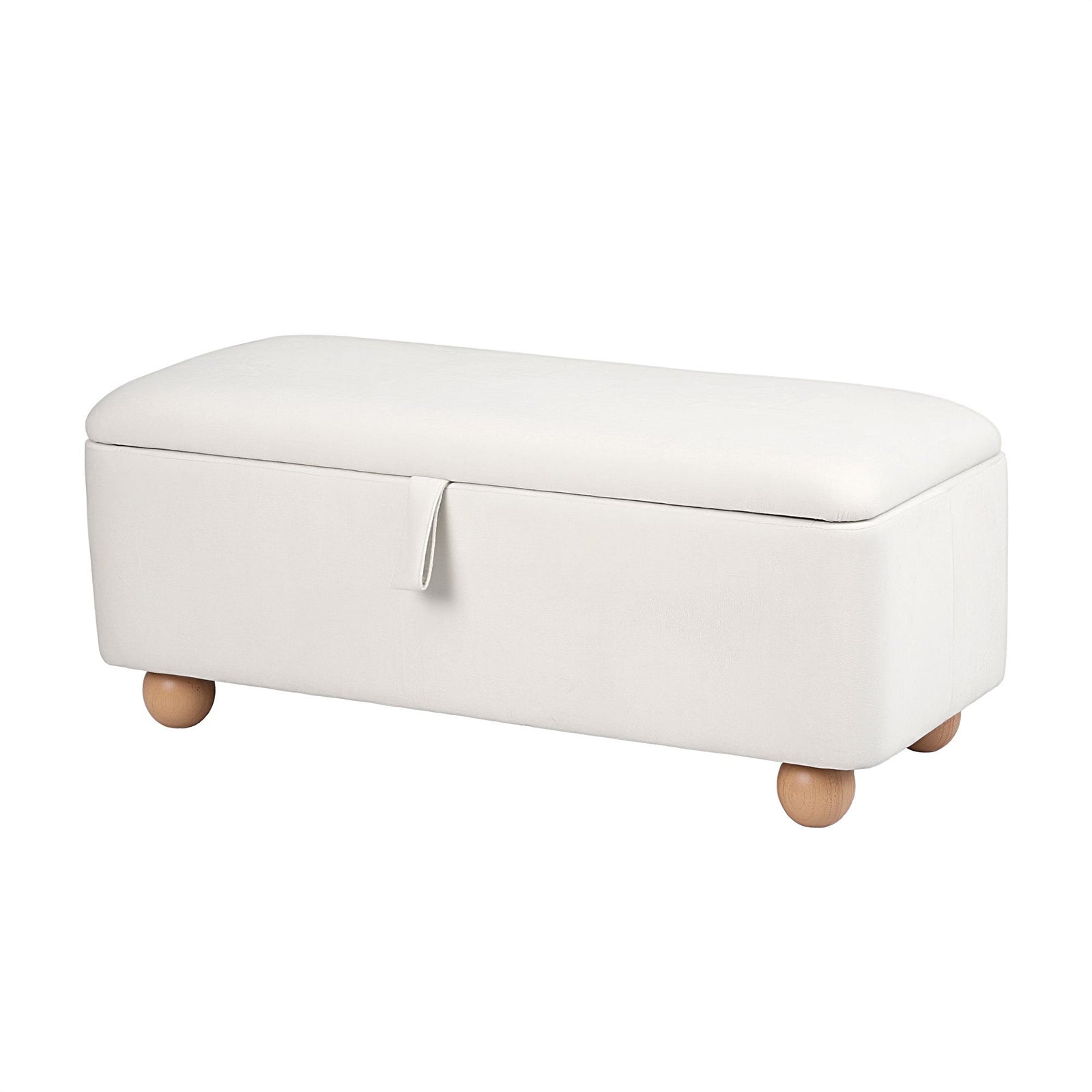 Artiss Storage Ottoman Hidden Bench, Velvet, 150kg Capacity, Beige, 97cm