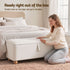 Artiss Storage Ottoman Hidden Bench, Velvet, 150kg Capacity, Beige, 97cm
