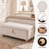 Artiss Storage Ottoman Hidden Bench, Velvet, 150kg Capacity, Beige, 97cm