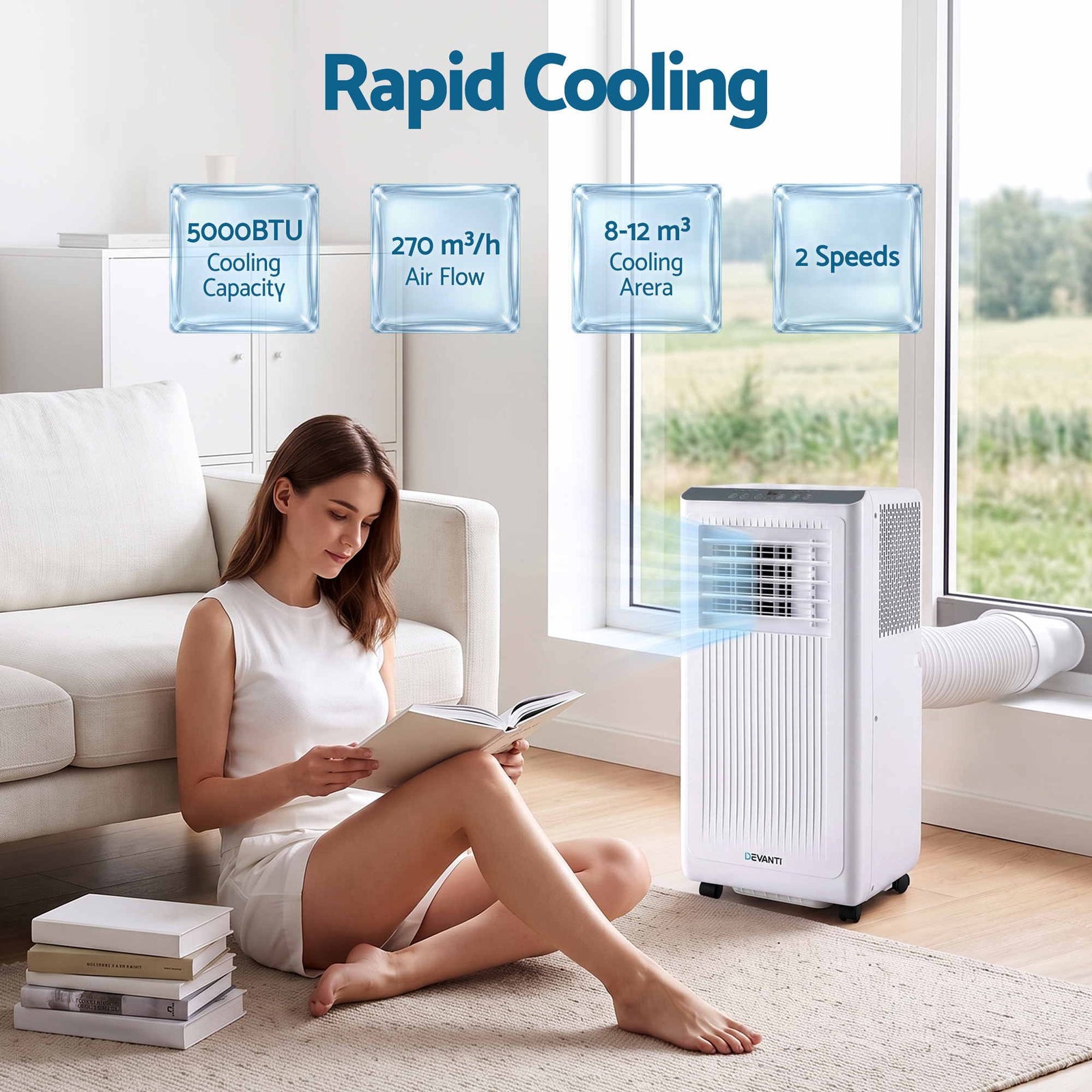 Portable Air Conditioner 5000 BTU 3-in-1 with Remote Control