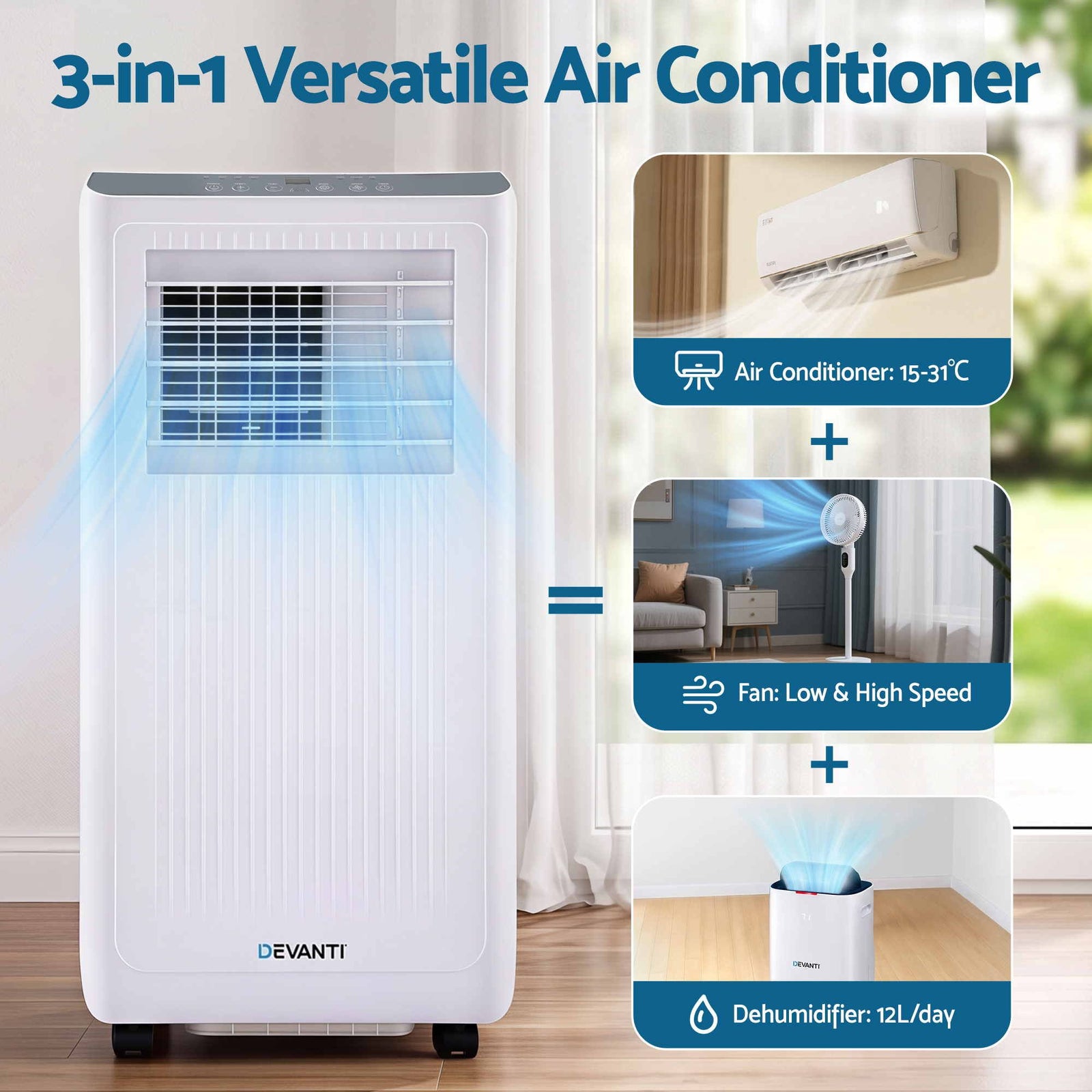Portable Air Conditioner 5000 BTU 3-in-1 with Remote Control