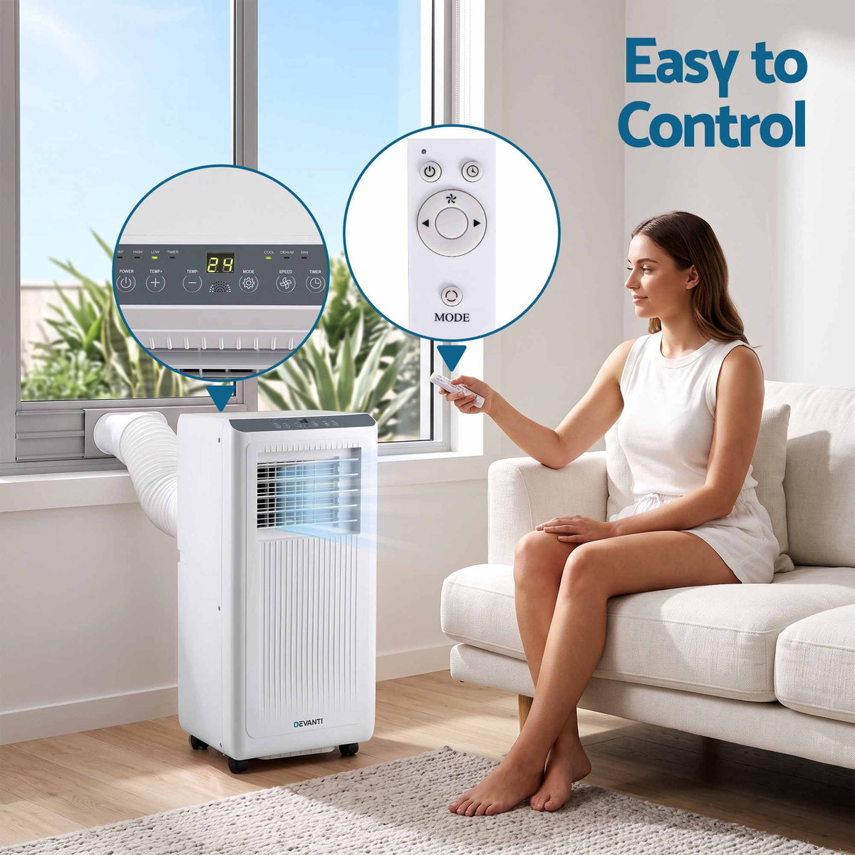 Portable Air Conditioner 5000 BTU 3-in-1 with Remote Control