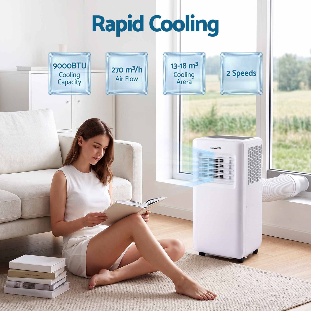 Portable Air Conditioner 9000 BTU 3-in-1 with Remote Control