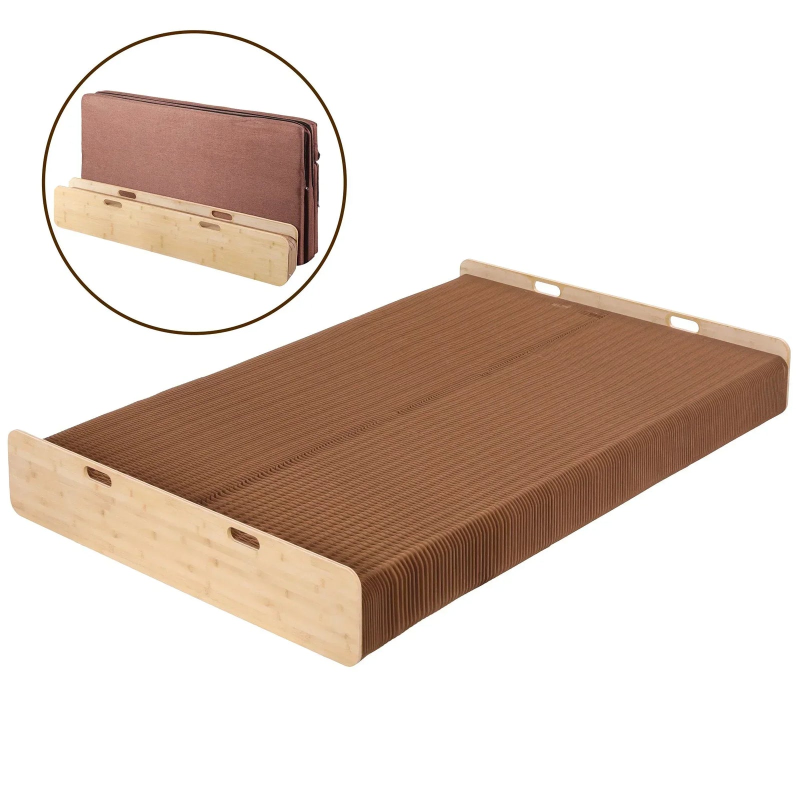 Artiss Folding Kraft Paper Bed Frame – 300kg Load, Sofa/Bed, Mattress Included