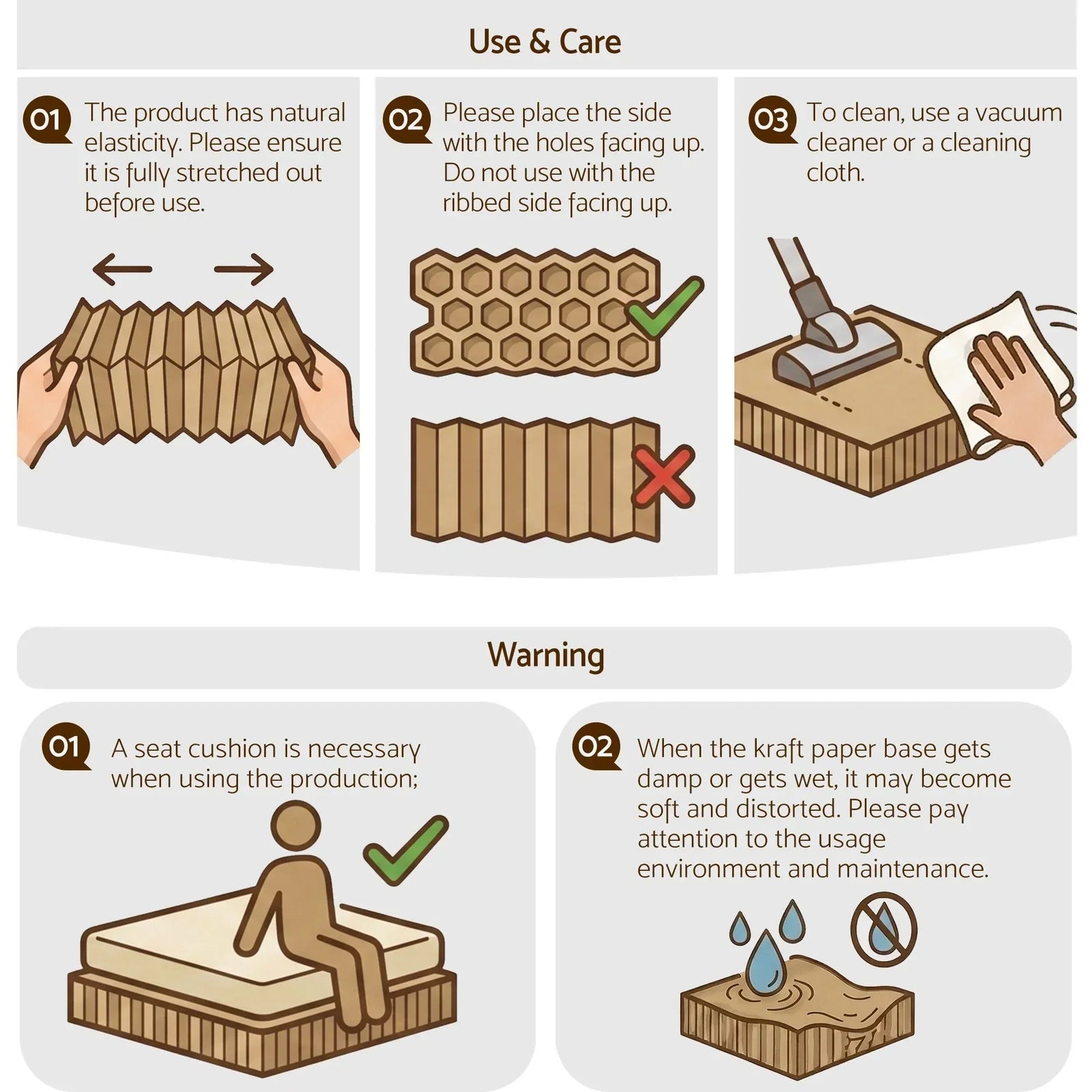 Artiss Folding Kraft Paper Bed Frame – 300kg Load, Sofa/Bed, Mattress Included