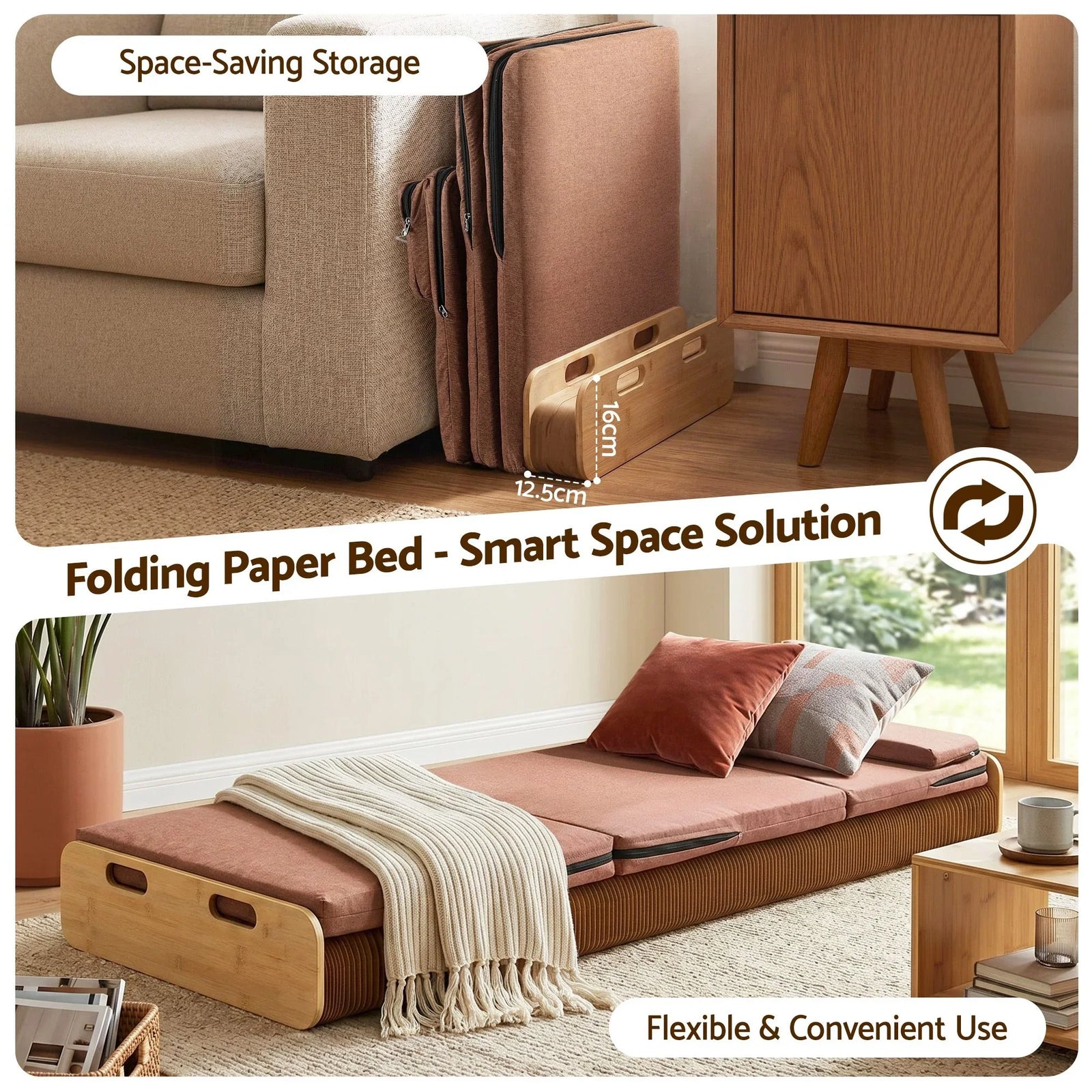 Folding Kraft Paper Bed 200×60cm – 300kg, Mattress & Pillow, Honeycomb