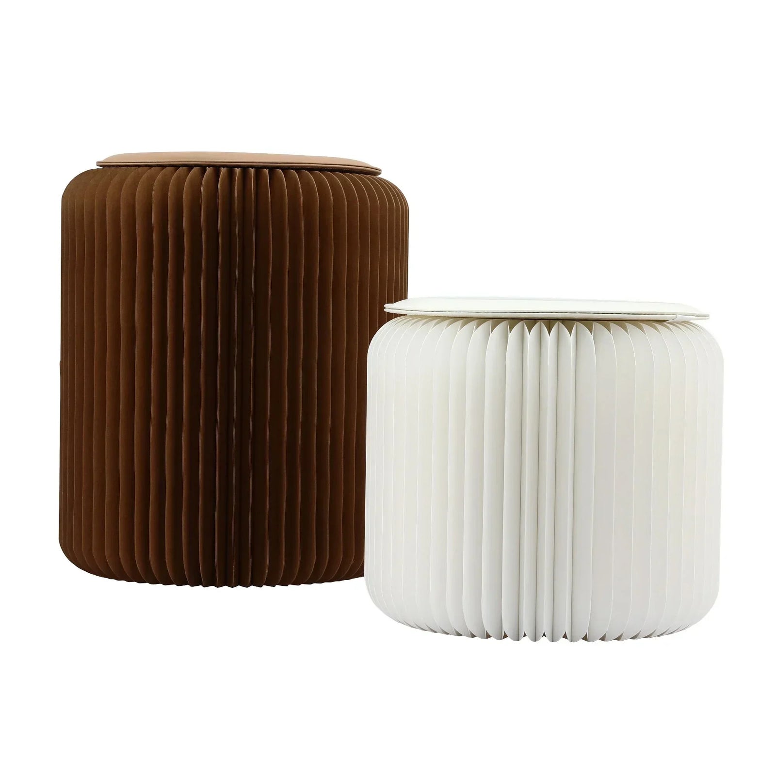 Accordion Folding Paper Stool Set – 2‑Piece, Honeycomb Design, 100kg Load