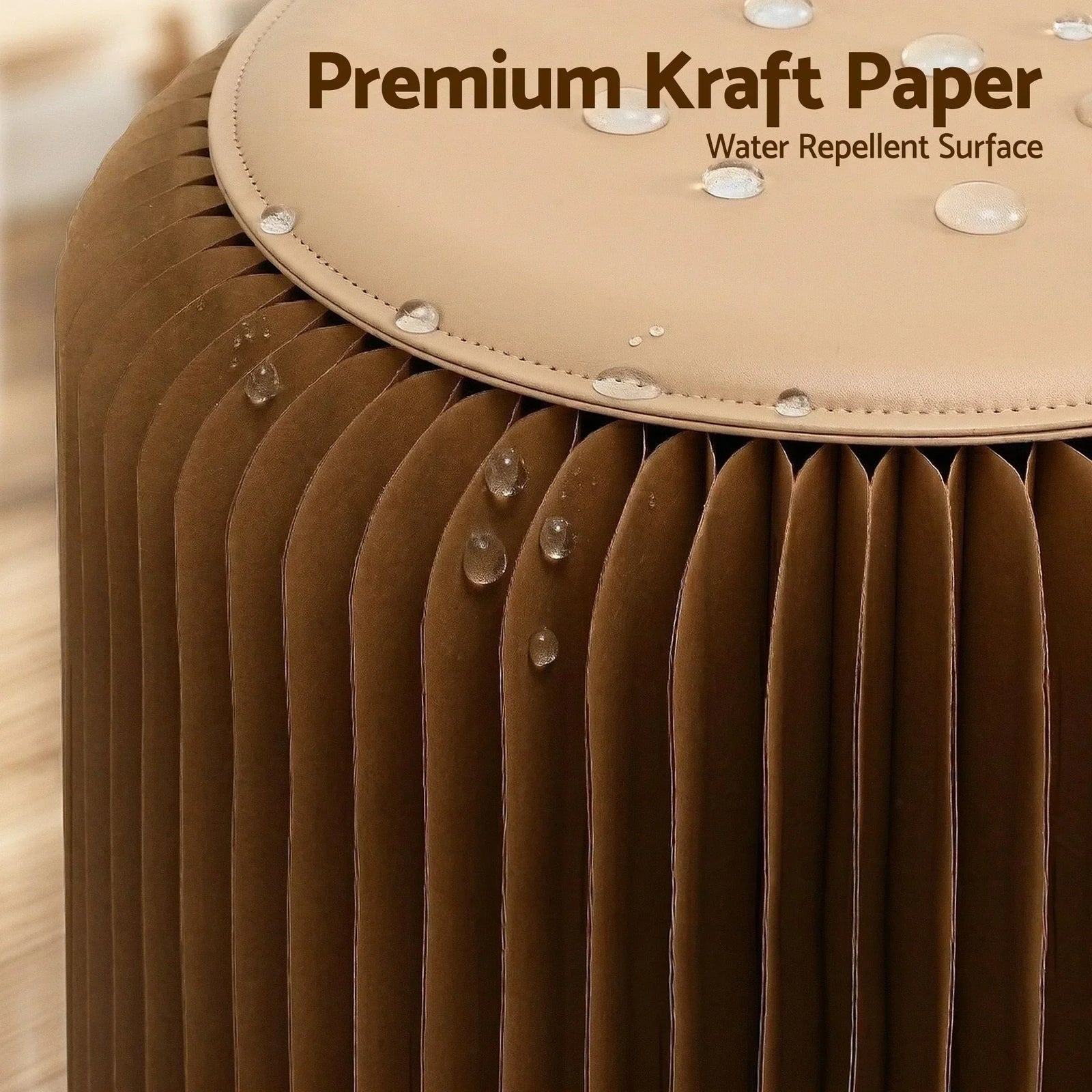 Accordion Folding Paper Stool Set – 2‑Piece, Honeycomb Design, 100kg Load