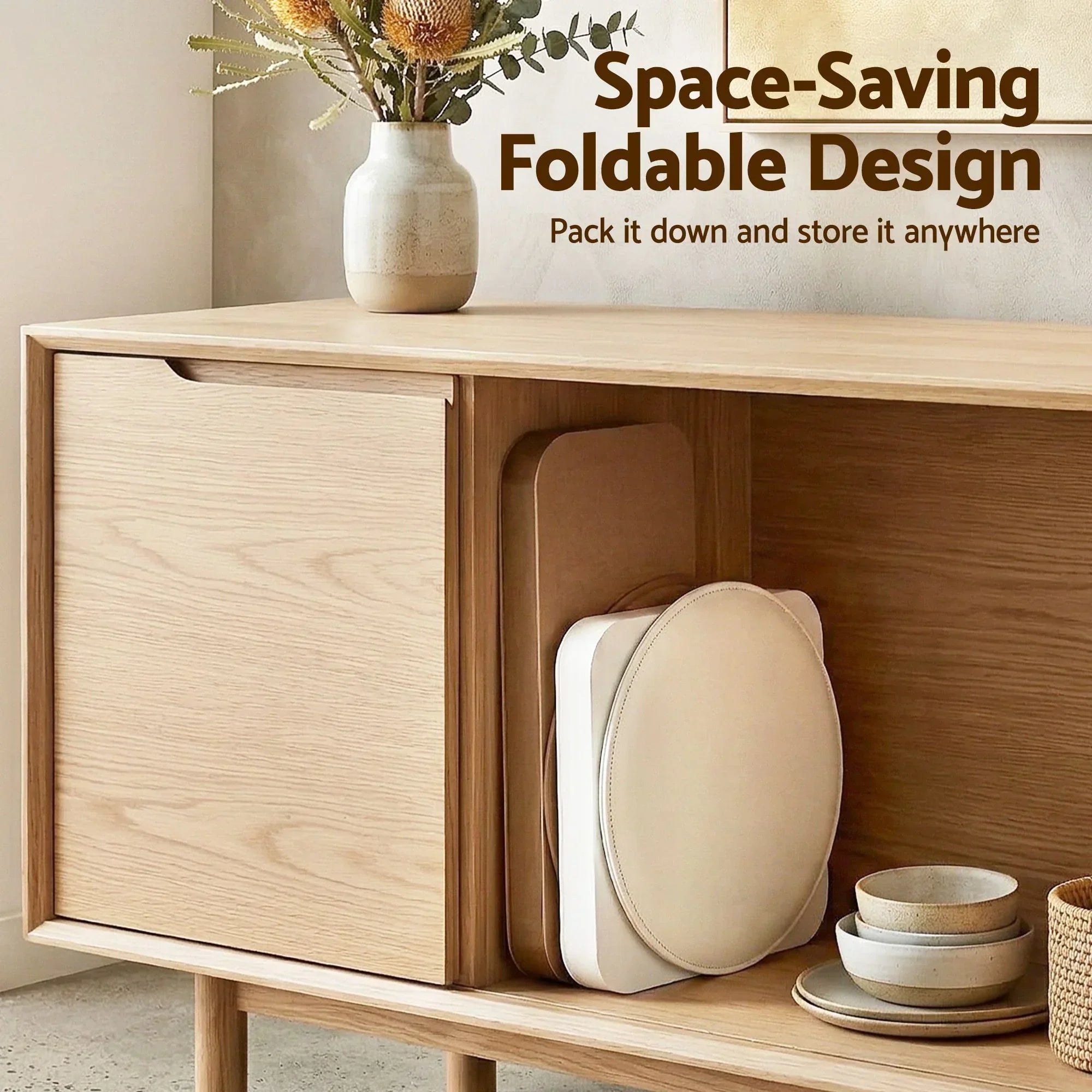 Accordion Folding Paper Stool Set – 2‑Piece, Honeycomb Design, 100kg Load