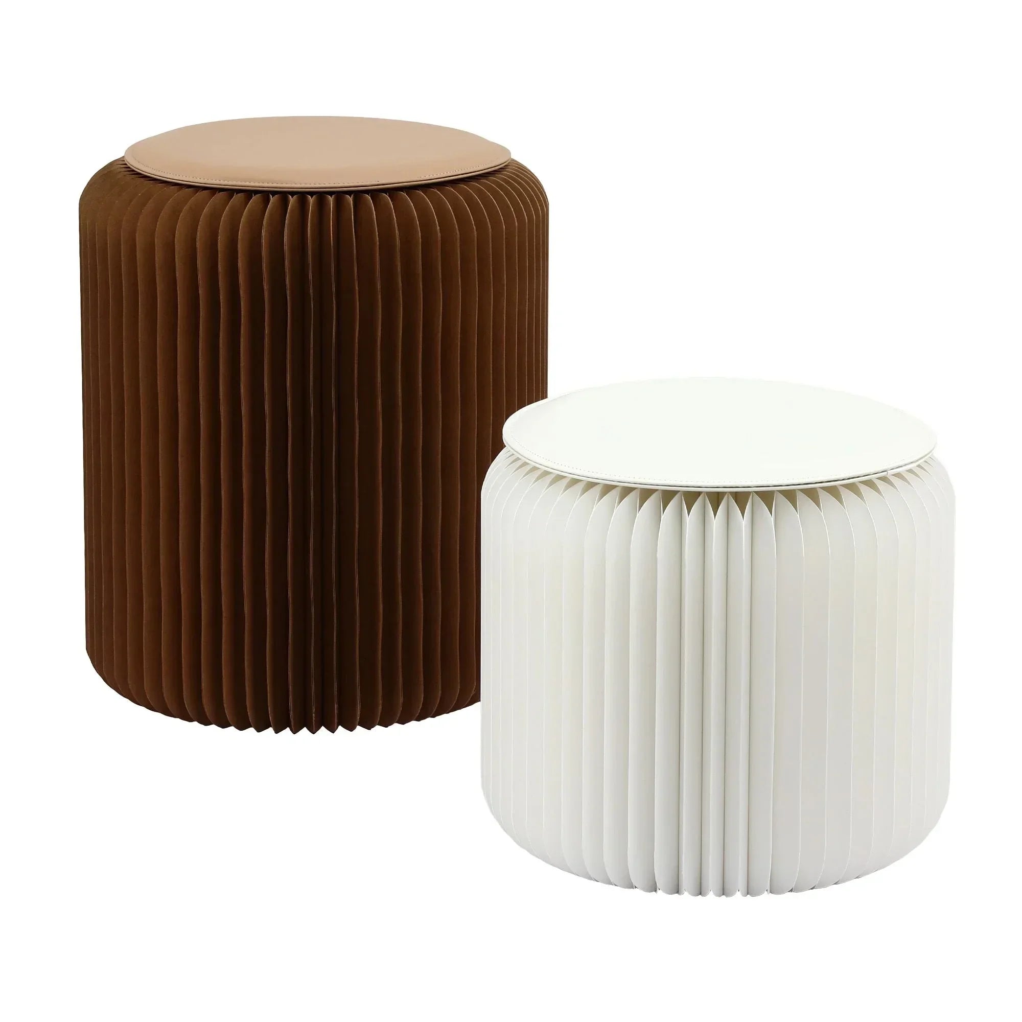 Accordion Folding Paper Stool Set – 2‑Piece, Honeycomb Design, 100kg Load