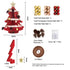 Jingle Jollys Paper Christmas Tree 47CM w/ Star Topper Xmas Decoration Tabletop Red DIY Ornament Set