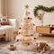 Paper Christmas Tree 114cm with Star Topper LEDs Xmas Decoration White