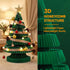 Paper Christmas Tree 62cm with Star Topper LEDs Xmas Decoration Green Set