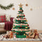 Paper Christmas Tree 87cm with Star Topper LEDs Xmas Decoration Green Set