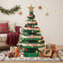 Paper Christmas Tree 87cm with Star Topper LEDs Xmas Decoration Green Set