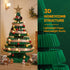 Paper Christmas Tree 87cm with Star Topper LEDs Xmas Decoration Green Set