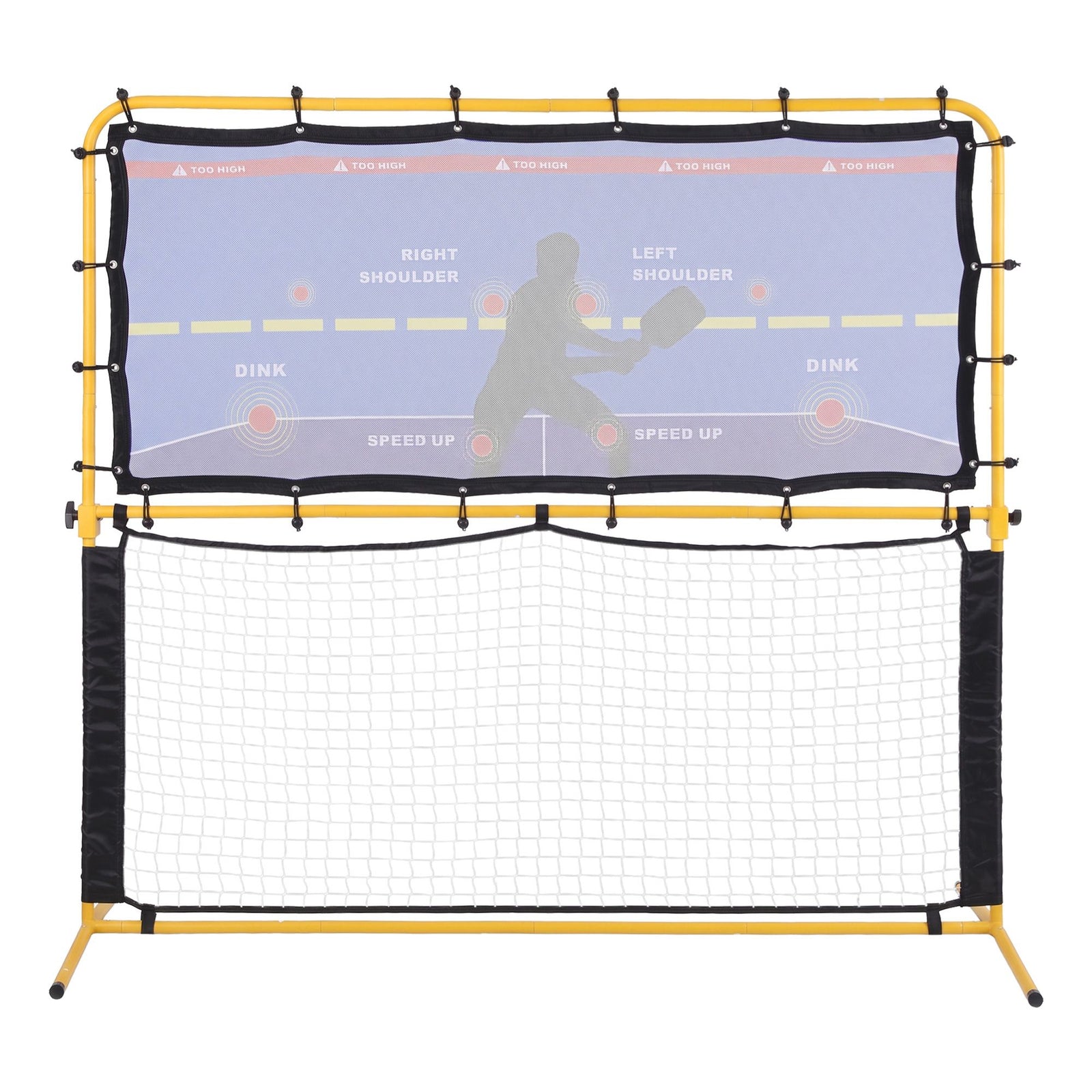 Pickleball Net Rebounder Portable Training Practice 6FT Black Yellow